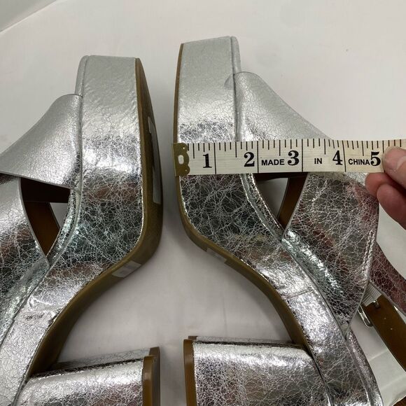 NWOB DV by Dolce Vita Wentz Platform Crackled Silver Metallic Women’s 11 Disco - Picture 8 of 11